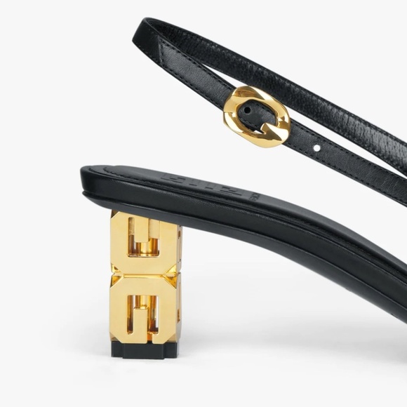 Givenchy G Cube slingback pumps in black leather - Picture 3 of 10